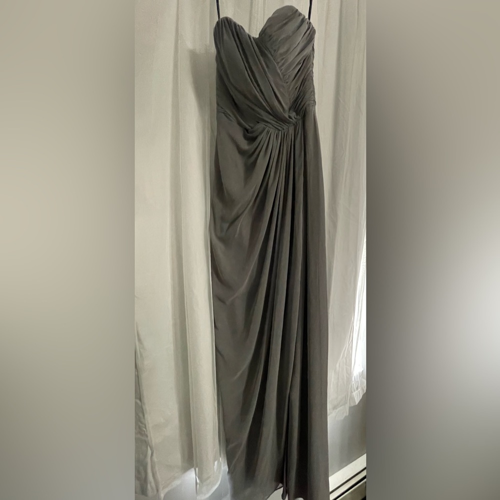 Dessy Collection Charcoal floor length sleeveless charcoal gown